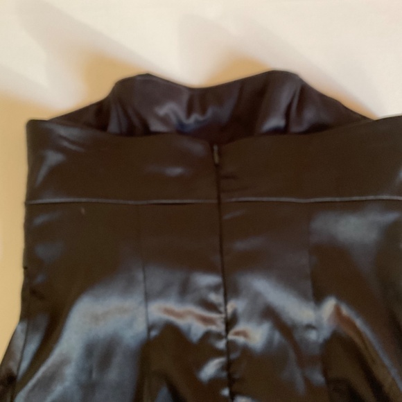 Short Strapless Black Satin Party Dress Size 3/4 - Picture 8 of 11